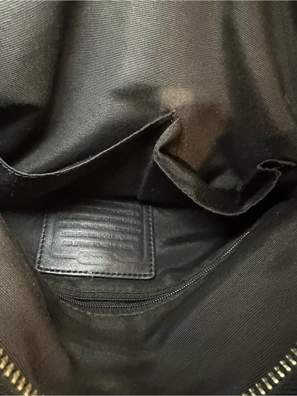 Coach Dark Brown Signature Canvas Shoulder Bag with Black Leather Trim